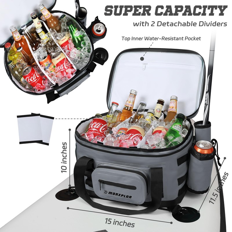 MORXPLOR Waterproof Shell 24 cans Paddle Board Cooler Bag, Sup