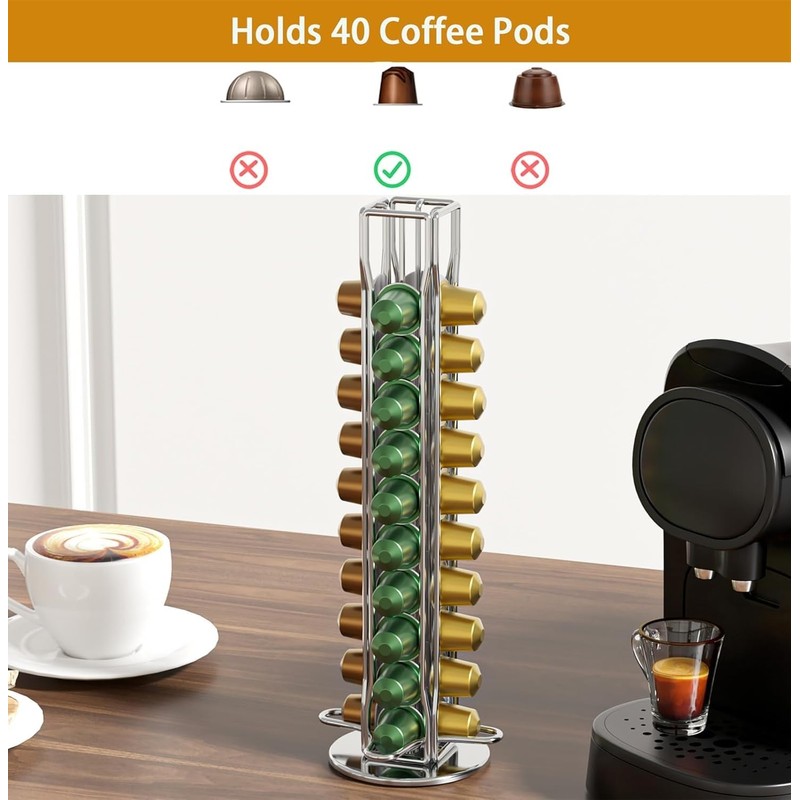 CARLA HOME Coffee Pods Holder Storage Compatible with 40 Pods,