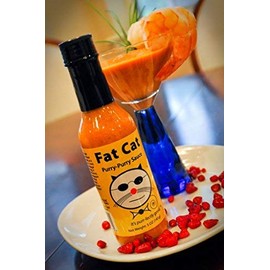 Fat Cat Purry-Purry Sauce Hot Sauce, Preservative-Free, Gluten-Free, Medium Heat, 5 oz. glass bottle