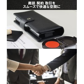 GRACTAKE Vermilion Stamp Stand, Engraving Mat, Portable, Storage Case [Includes Imprinting Mat] (Black-MG)