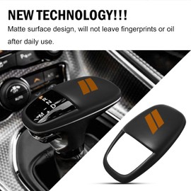 SENSHINE Gear Shift Knob Head Cover Trim for Dodge Charger Challenger Accessories 2015-2023 2024 Durango 2016-2024 ABS Interior Shell Insert Decoration Protector Gear Shifter Cover (Matte Orange)