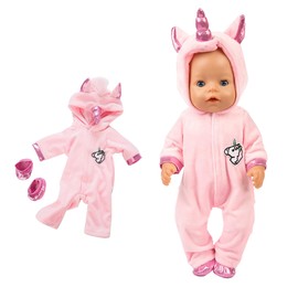 Baby Doll Clothes, Baby Doll Clothes for Baby Dolls 35-43 cm, Doll Clothes Set, Doll Costume Set for Boys and Girls, Accessories for Dolls (Pink)