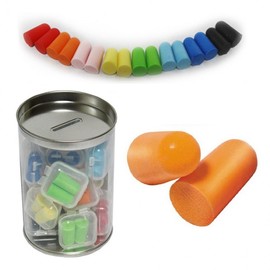 Noise-Blocking Earplugs, 15 Pairs with Tin Case Noise Reduction