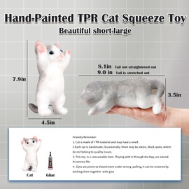 Big Hand Painted Cat Squishy Toys，Large Cute Ultra Soft Kitty Squeeze Fidget Toys for Stress Relief ,Kawaii Squishies Sticky Animal Toys for Adults Kids,Decompression Sensory Balls Toys for Autism