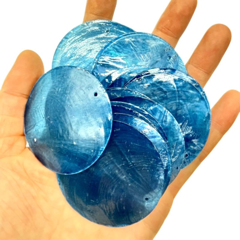 Lmlliang 20pc 2Inch Round Capiz Sea Shells,2 Holes Capiz Shells,for