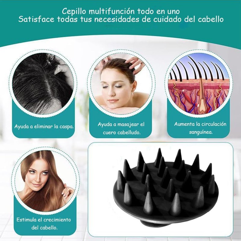 Juego de 4 Cepillos de Silicona para Cuerpo y Cabello