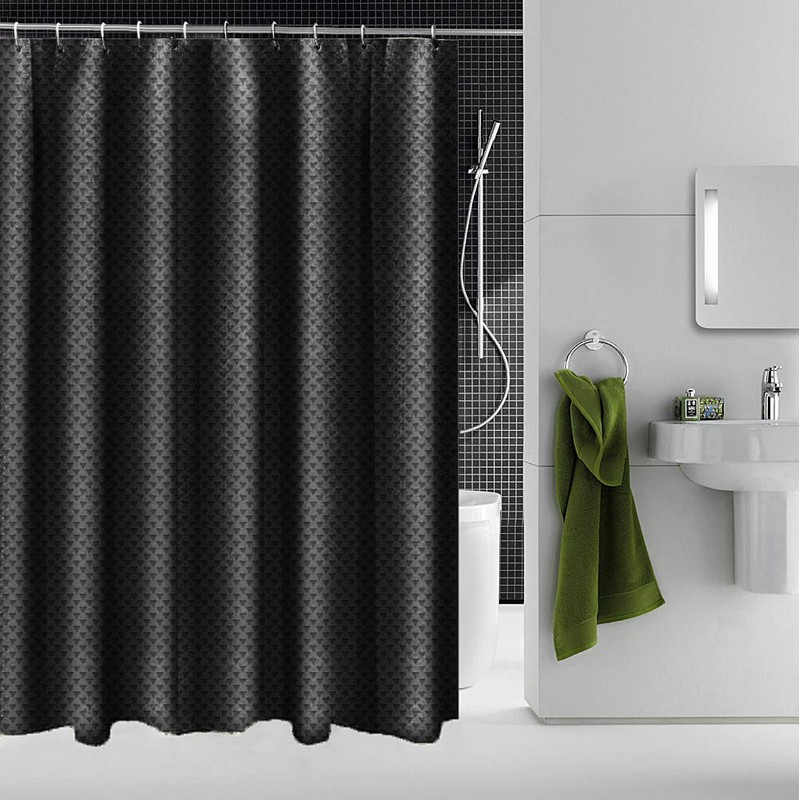 Householdfurnishing Super Quality Waterproof Polyester bathroom Shower Curtains with hook