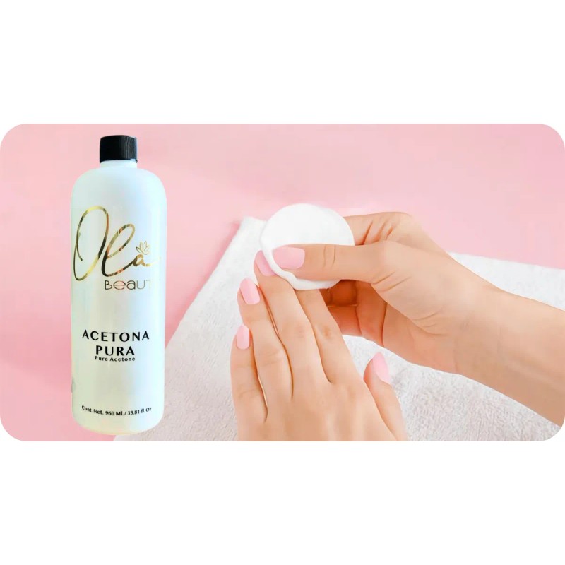Diluyente De Esmalte Acetona 100% Pura 1 Litro Ola Beauty