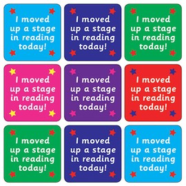 175 Reading Stage Comprehension Progress Square Childrens Pupils School Praise Teachers Reward Stickers 20mm Primary Teaching Services
