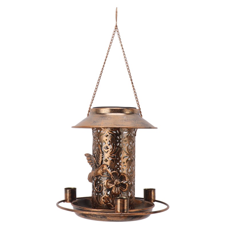 Solar Bird Feeder for Outdoors Hanging IP65 Waterproof Warm Light