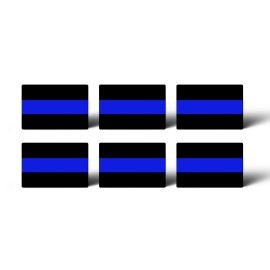215 Decals 6 MINI 1 x 1.5" Thin Blue Line Police Sticker Car Tag Vehicle Automotive Decal