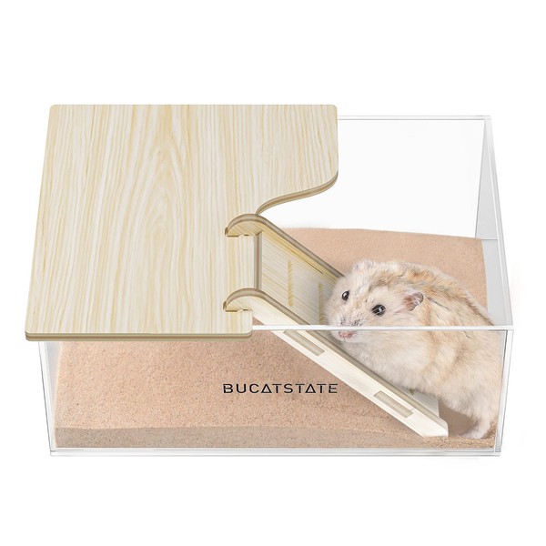 BUCATSTATE Sand Bath Container for Hamster with Ladder - Acrylic