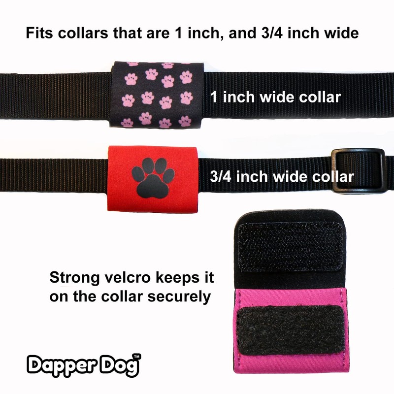 Dapper Dog Pet Tag Silencer and AirTag Holder (Black with