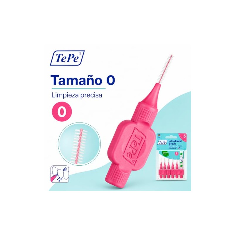 Cepillo interdental TePe, Original, Rosa 0.4 mm. Caja 6 pcs.,