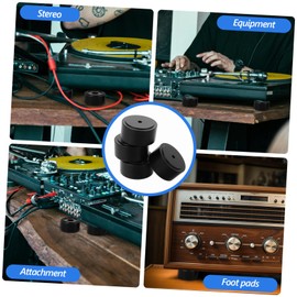jojofuny 4pcs Audio Floor Mat Speaker Pad Speaker Feet Pad for Amplifier Speaker Cabinet Base Speaker Cabinet Feet Pads Speaker Mat Amplifier Cabinet Leg Pad Floor Pads Black Aluminum Alloy