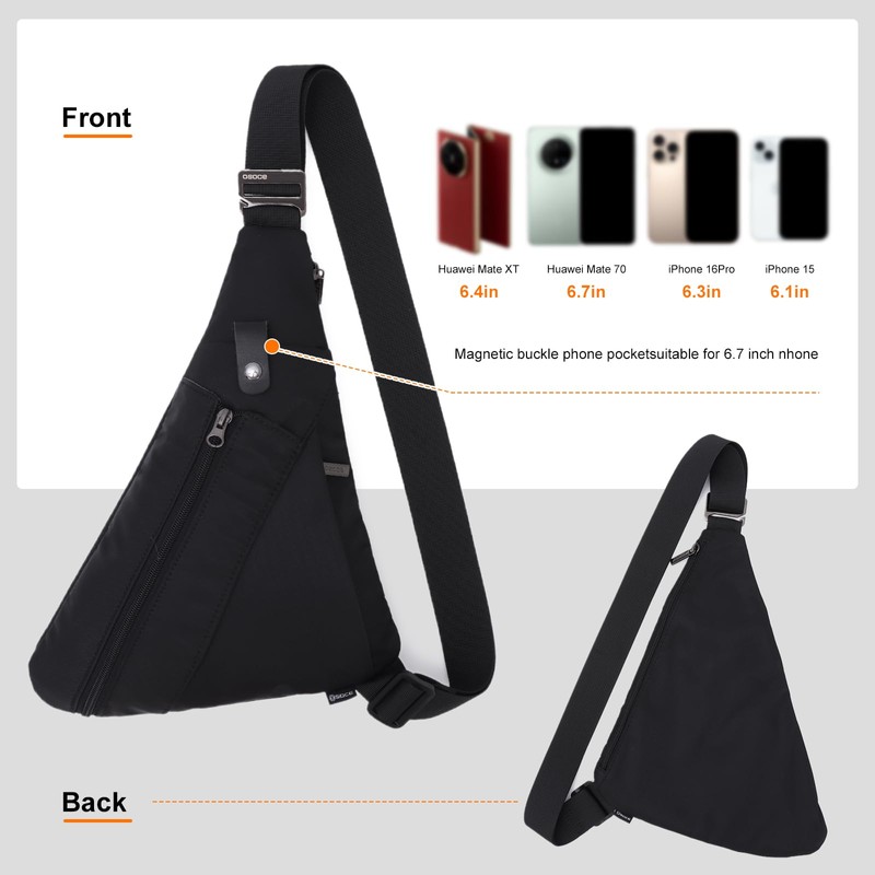 KUANG! Crossbody Bag for Men RFID Sling Backpack Chest Shoulder