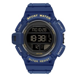 Sport Digital Watch Multifunction 50m Waterproof Single Show Movement for Teenagers MenDark Blue