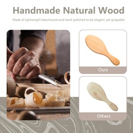 SunHer Soft Boar Bristle Hair Brush -100% Natural Bristle Brush for Women Men Short Thin Curly Hair Smoothing Restore Shine & Fine- Wooden Hairbrush with Brush Cleaner