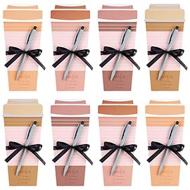 Teacher Coffee Cup Notepad with Pen Nurses Day Notepad Notepads Holiday Notepads Winter Memo Pad Shopping List to-Do Notes for Nurses Day Work-Study Birthday Teacher's Day (Lovely Style,24 Pieces)