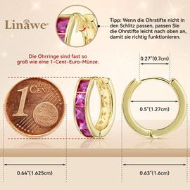 Linawe Small Hoop Earrings, Piercing Ring, Helix Earrings, Nickel-Free Jewellery, Women, Gold, Rose Gold, Silver, Mini Hoop Earrings, Copper Brass, Moissanite