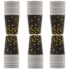 Riverhighfur Pack of 100 Black and Gold Party Paper Cups