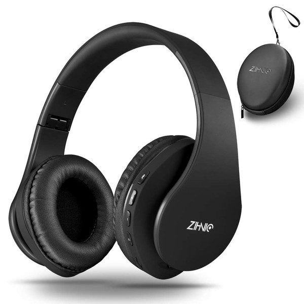 ZIHNIC Bluetooth Over-Ear Headphones,Foldable Wireless and Wired Stereo Headset Micro