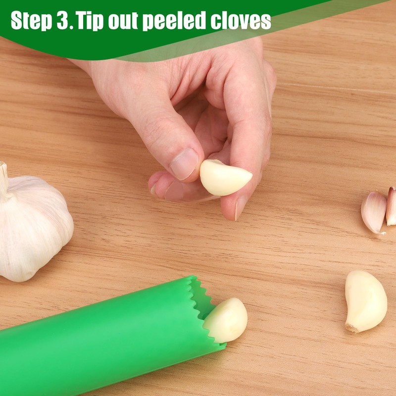 Sinnsally Garlic Peeler Skin Remover Roller Keeper,Easy Quick to Peeled