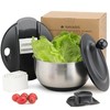Navaris Salad Spinner with Lid - Salad Spinner Stainless Steel