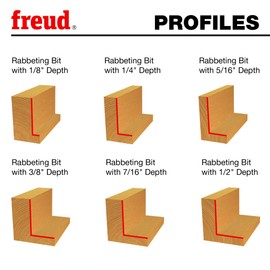 Freud 32-526: flush, 1/8",1/4",5/16",3/8",7/16",1/2" Depth Rabbeting Bit with Bearings