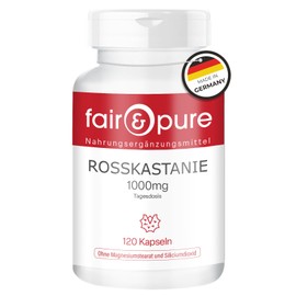 Fair & Pure Horse Chestnut 1000 mg per day, 120 pieces, vegan dietary supplement without additives, made in Germany