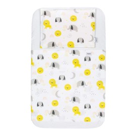 FlyIdeas Next2me Bedside Bed Fitted Sheet 4-Piece Complete Set 83 x 50 cm with Waterproof Mattress Protector - Compatible with Baby Cot Beds and Mattresses 50 x 83 cm and Similar, 100% Cotton