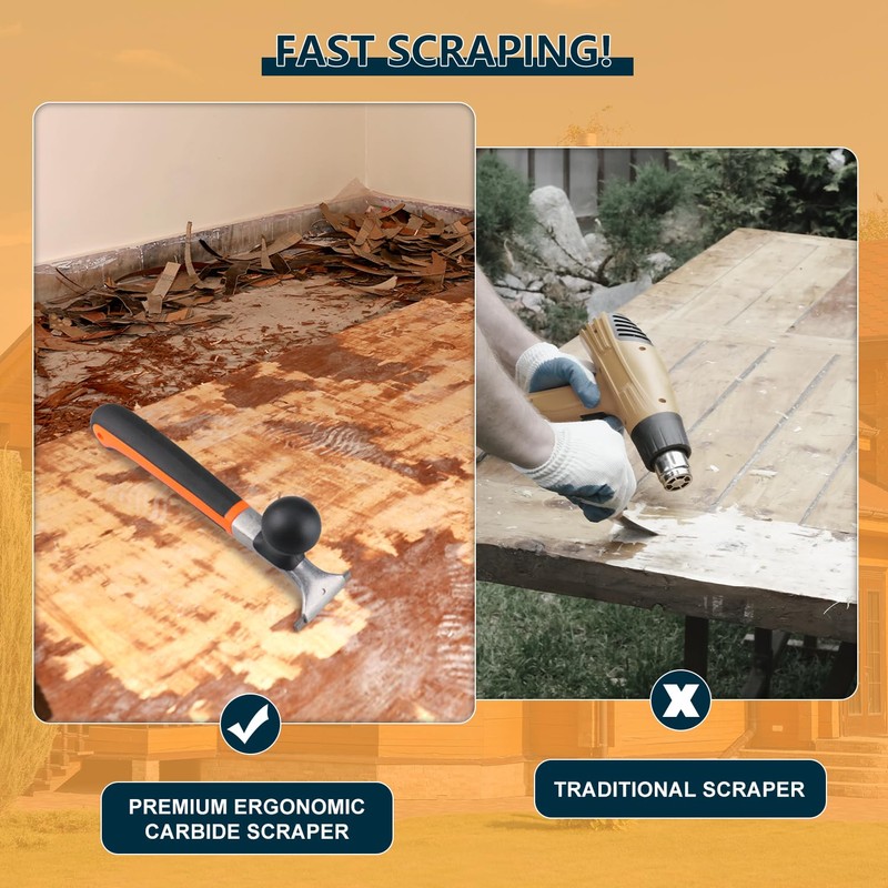 Premium Ergonomic Carbide Scraper Tool,2.5-inch,Heavy-Duty Paint Scraper, Wood and Floor
