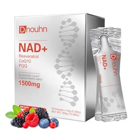 Suplemento líquido NAD de 1500 mg, ribósido de nicotinamida y resveratrol con PQQ, suplemento NAD para mujeres y hombres, aumenta la energía celular, 