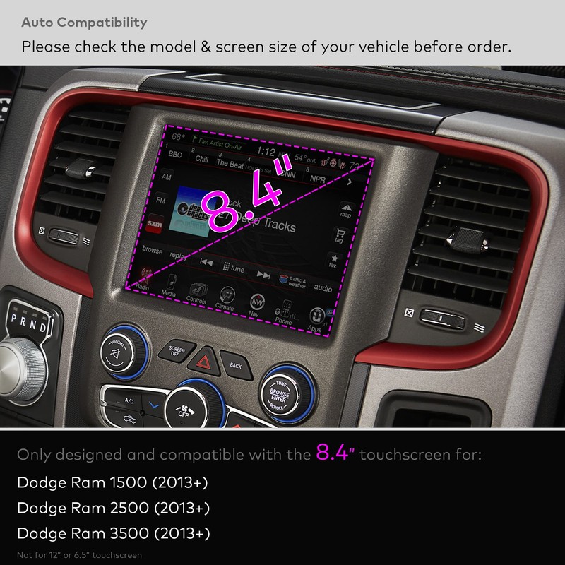 INNOSURE Premium Glass Screen Protector for (2013-2025) Ram 1500 2500HD