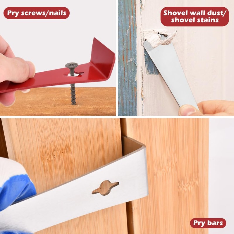 Hogurin 2pcs Flat Pry Bar, Stainless Steel Pry Bar Scraper