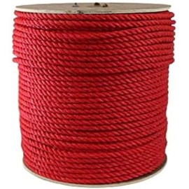 ATERET Twisted 3-Strand RED Polypropylene Rope Monofilament ALL SIZES - 5/16-inch x 600 feet