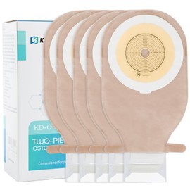 KONWEDA 30 PCS Colostomy Bags, Ostomy Supplies,One Piece Drainable Ostomy Pouch with Hook and Loop for Ileostomy Stoma Care,15mm-65mm Cut to Fit