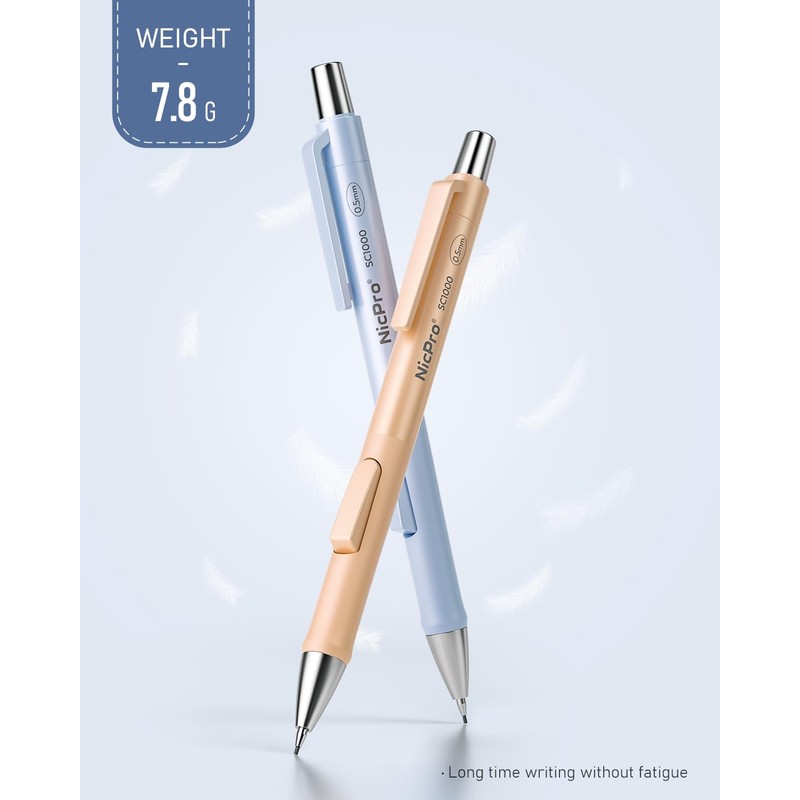 Nicpro 8 Pack Pastel Mechanical Pencil 0.5mm, Cute Fast Click