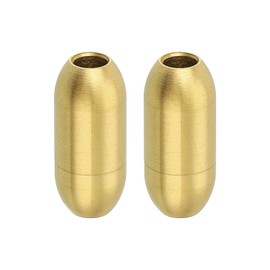 sourcing map Leather Cord End Clasp, 2Pcs 3mm Hole Leather Clasps, Cord End Caps Closures Leather Cord Buckle for Making DIY Supplies Crafts, Gold