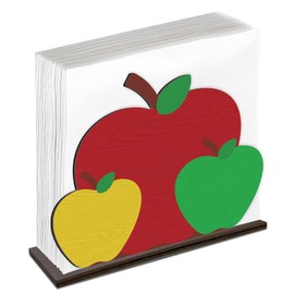 Apple Wooden Napkin Holder, Red Green Fruit Tissue Dispenser, Farmhouse Apple Decor for Table Kitchen Dining Room Home