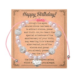 Happy Birthday Gifts for Women Coworker Cousin Friend Birthday Beaded Bracelet Birthday Gifts for Hers Bracelet Daughter Sister Aunt Niece Female Bday Gift Birthday Present for Lady Birthdate Bracelets