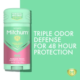 Women's Deodorant by Mitchum, Solid Antiperspirant Deodorant Stick, Powder Fresh, 2.7 Oz (Pack of 1)