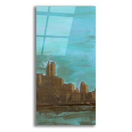 Epic Art 'Manhattan Triptych 3' by Alicia Ludwig Acrylic Glass Wall Art, 12" x 24"