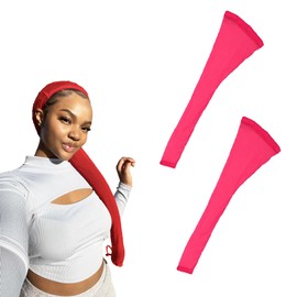 LIVREO Hair Weave Sleeve for Locs, Hairweave Sleeve for Locs with Drawstring, Fashionable Design - Haircare for Wig, Extra Long Wig Breathable Stretchy with Elastic for Bun Faux Hair (Pink-2Pack)