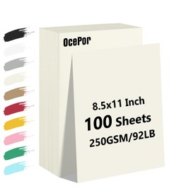 100 Sheets Cream Cardstock Paper, Colored Printer Paper 8.5 x 11, Thick Construction Paper for Cards Making, Scrapbook，Office Printing, Invitations, Certificates，DIY Crafting 92 lb/250gsm