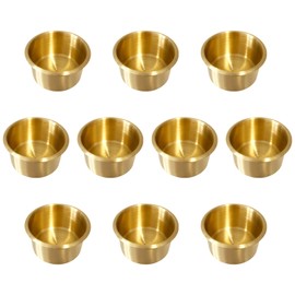 Game Table Cup Holder Insert - 10Pack Solid Brass Jumbo Drink Holder, Poker Table Cup Holders for Casino Table, Game Table, Sofa, Boats, Bench, Desk, RV Cars & Trucks