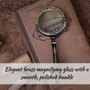 NARRY CRAFT Handheld Magnifying Glass with Brass Handle, Real Glass