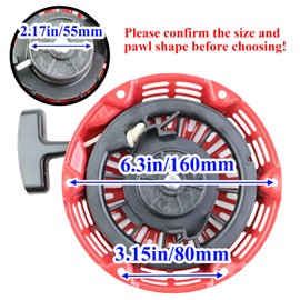GX160 Pull Start Assembly (Straight Rod Pawls) Compatible with Honda GX200 5.5HP 6.5HP Engine Recoil Starter 28400-ZH8-013ZA 28400-ZH8-013YA