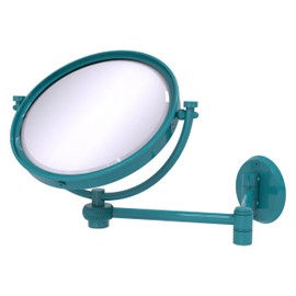 Allied Brass WM-6T/5X-GLT 8 Inch Wall Mounted Extending Make-Up Mirror 5X Magnification with Twist Accent, Glokzin Teal