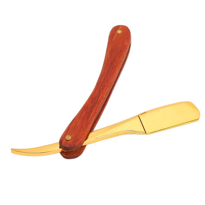 Old Style Straight Razor Rosewood Handle Straight Edge Barber Razor